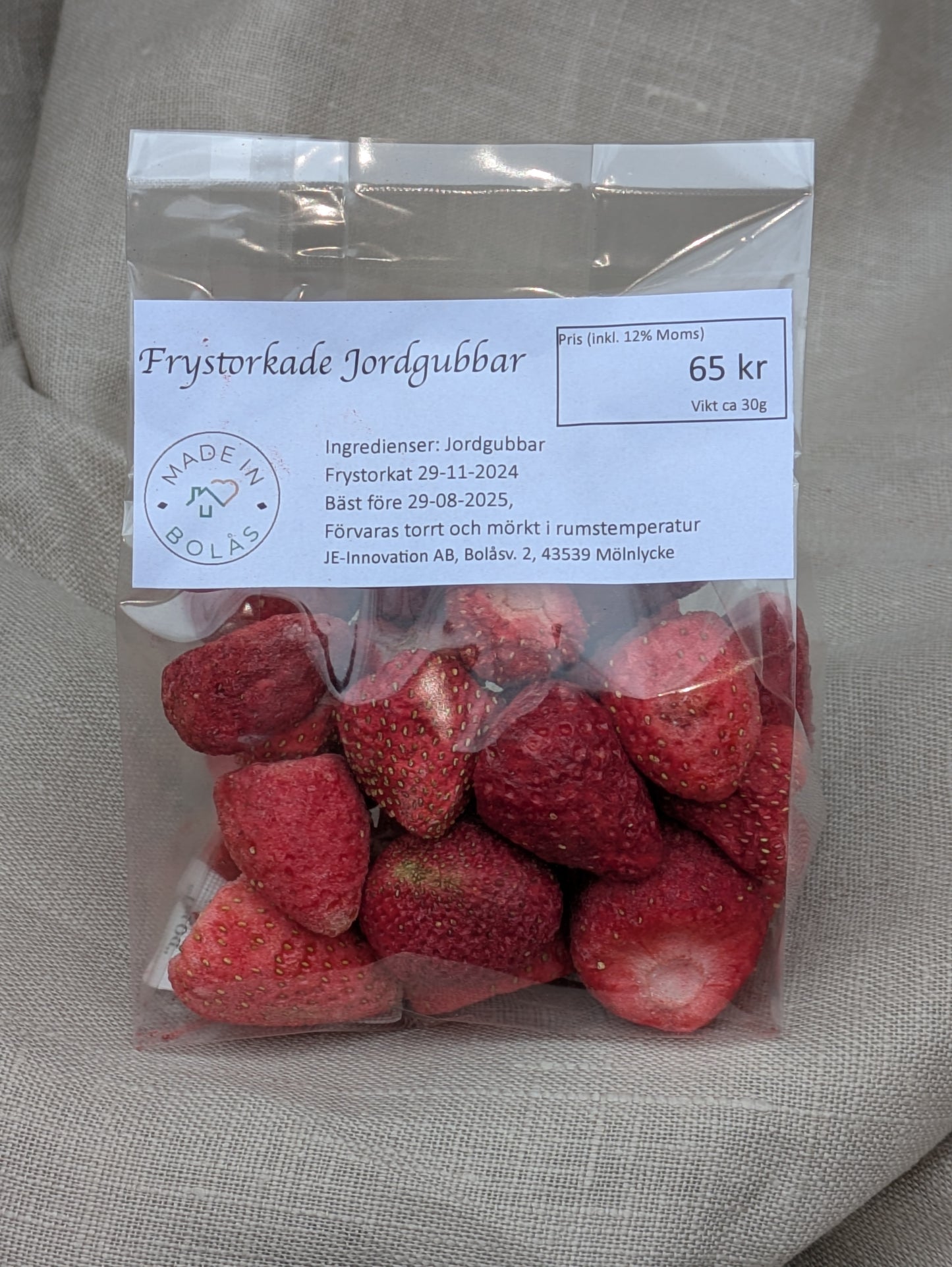 Frystorkade jordgubbar